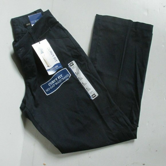 NWT LEE Blue Black Curvy Fit Pants Womens Size 2P~4P 28"x29" - Picture 1 of 4